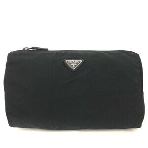 Prada Logo Plate Nylon Cosmetic Pouch #192739P86